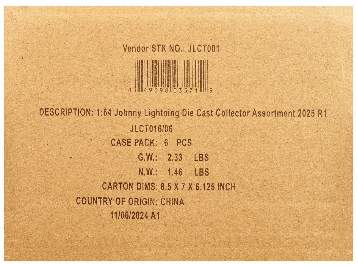 Johnny Lightning Collector's Tin 2025 Set of 6 Cars Release 1 Limited Edition 1 1/64 Diecast Model Cars by Johnny Lightning-1
